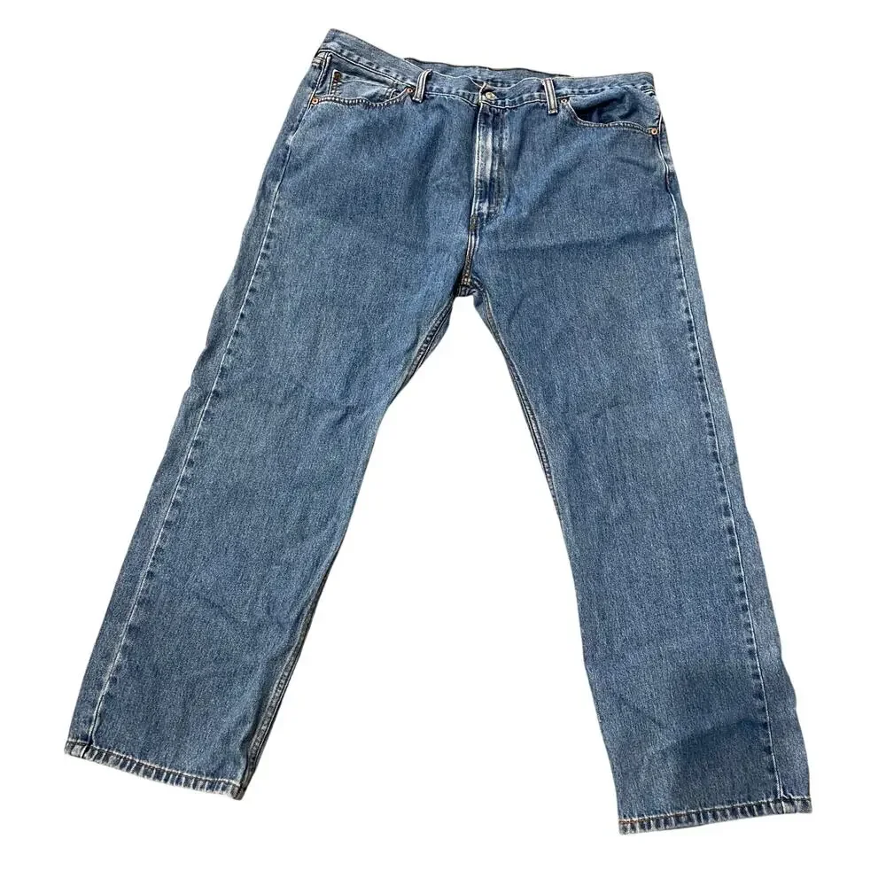 Levi's 505 Men's Jeans 42 x 30 Classic Straight Leg Medium Wash Cotton Denim